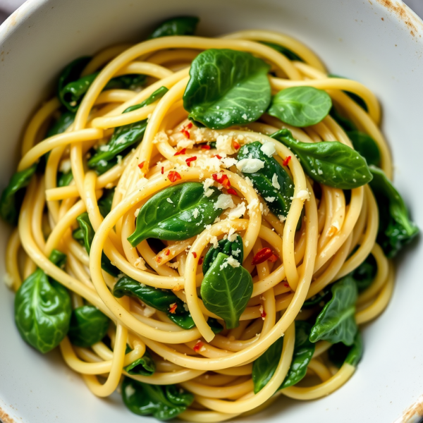 Creamy Garlic Spinach Pasta