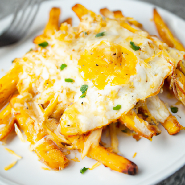 Cheesy Baked Fries and Egg