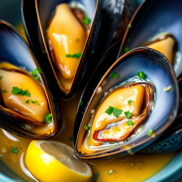 Garlic Butter Mussels with White Wine