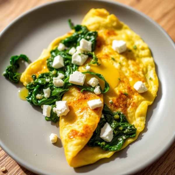 Savory Spinach and Feta Omelette