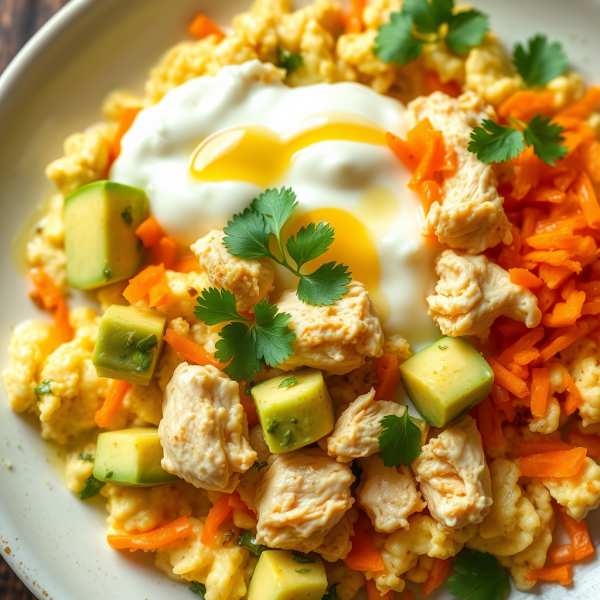 Avocado Chicken Scramble