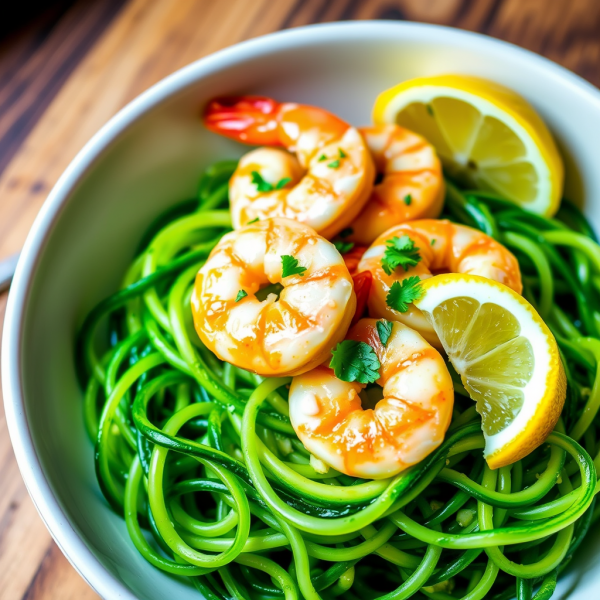 Creamy Garlic Butter Shrimp with Zoodles