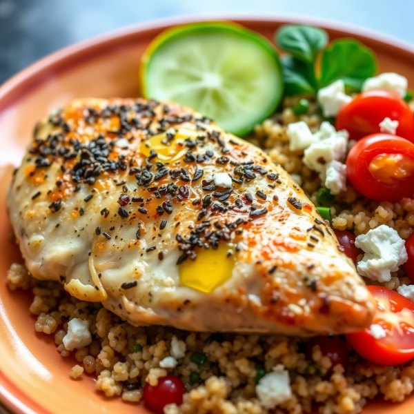 Herb-Crusted Chicken with Quinoa Salad