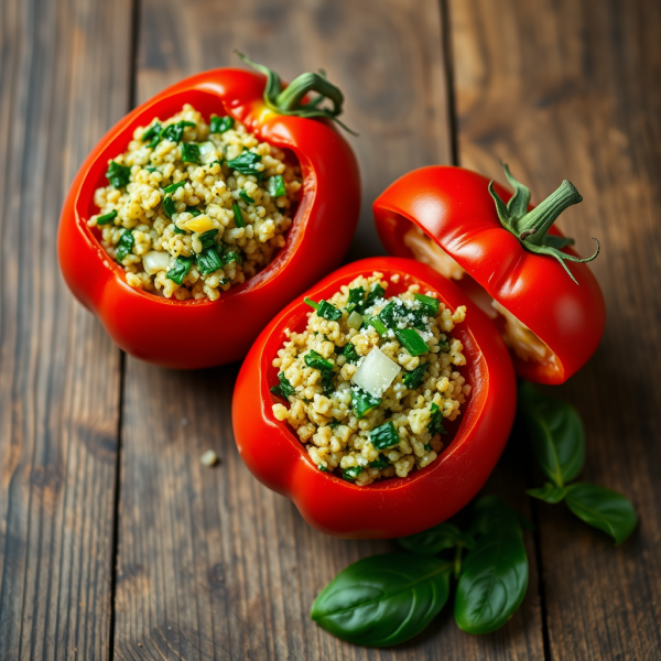 Stuffed Tomatoes with Quinoa and Spinach