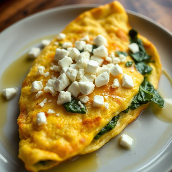 Savory Spinach and Feta Omelette