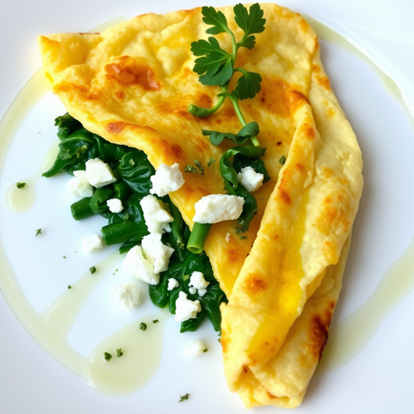 Savory Spinach and Feta Omelette