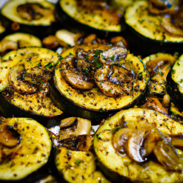 Grilled Zucchini with Mushrooms and Garlic