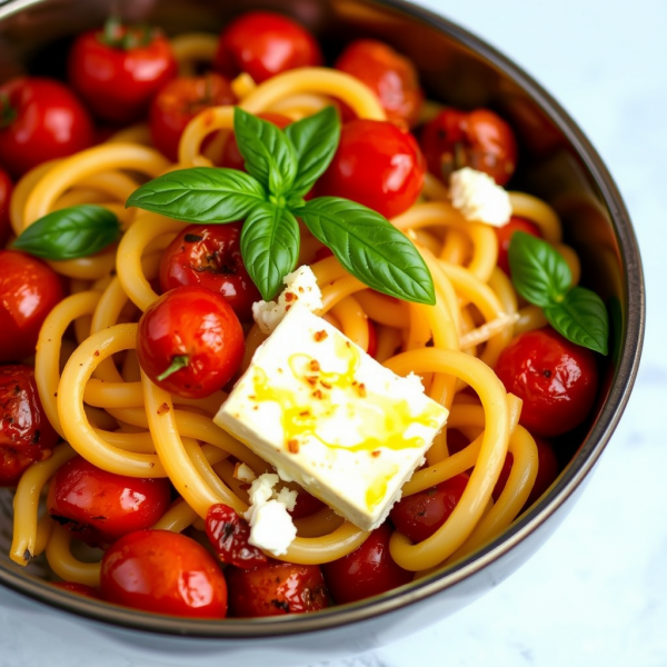 Baked Feta Pasta with Cherry Tomatoes