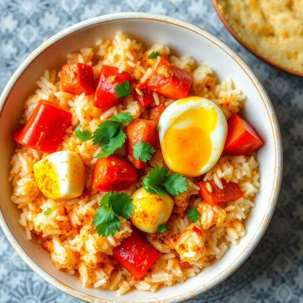 Spicy Egg and Tomato Rice