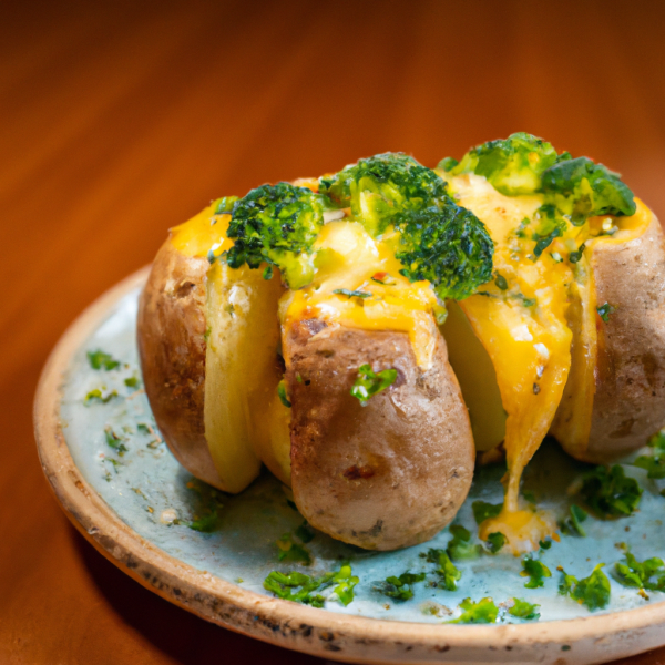 Broccoli and Cheese Stuffed Baked Potatoes Recipe | cookAIfood