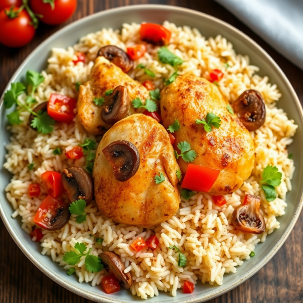 Turkish Chicken and Mushroom Pilaf