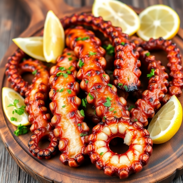 Tender Grilled Octopus with Lemon and Herbs