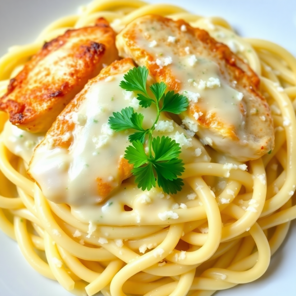 Cheesy Chicken Alfredo Pasta