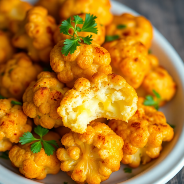 Crispy Cheesy Cauliflower Bites