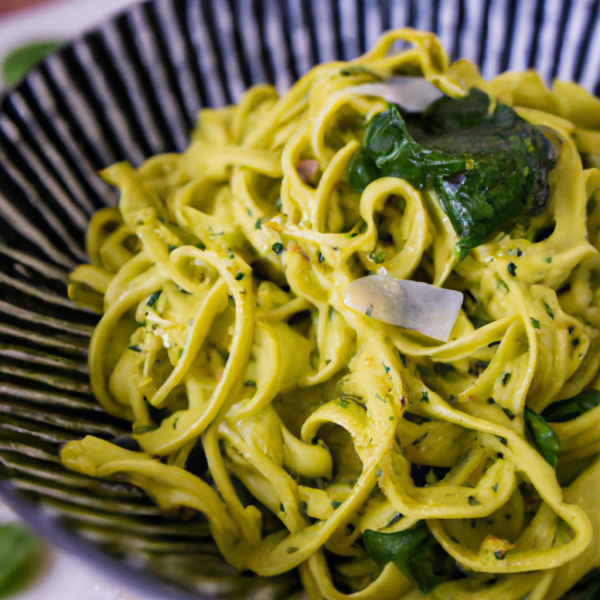 Avocado Linguine with Spinach