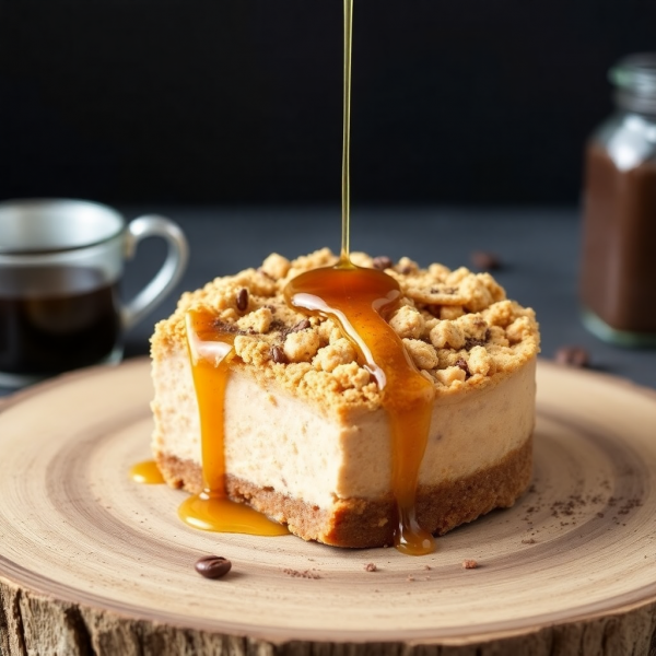 Crumble Coffee Cheesecake with Cashew Cream