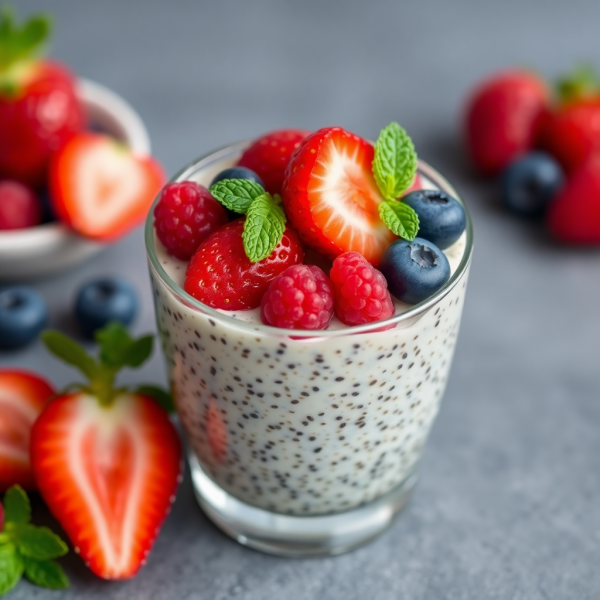 Chia Seed Pudding with Fresh Berries