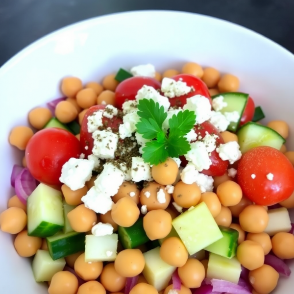 Mediterranean Chickpea Salad Bowl