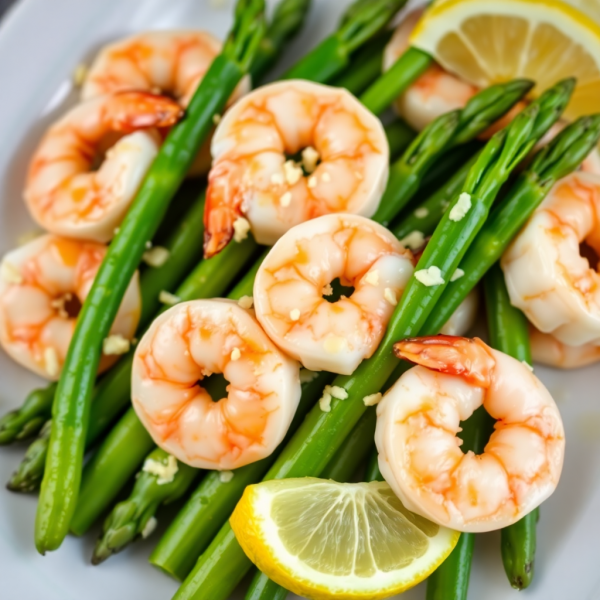 Butter Garlic Shrimp with Asparagus