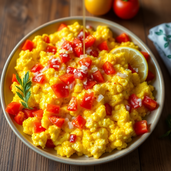 Zesty Scrambled Eggs with Tomato and Ginger