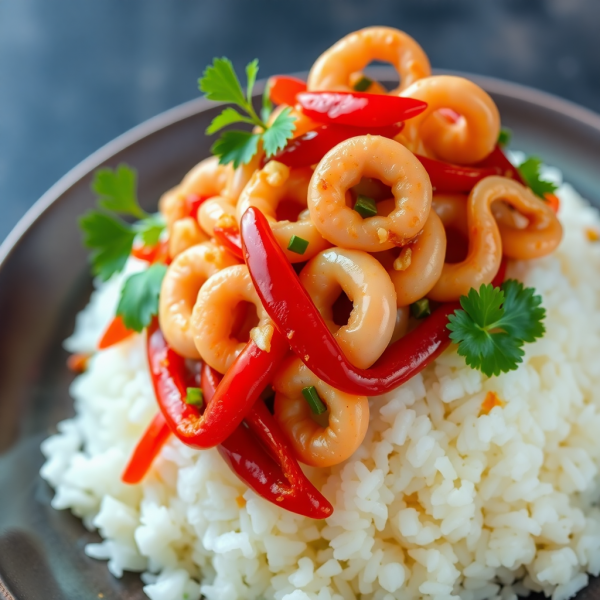 Spicy Garlic Squid Stir-Fry