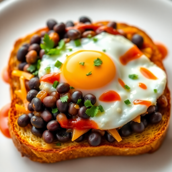 Cheesy Breakfast Bean Toast