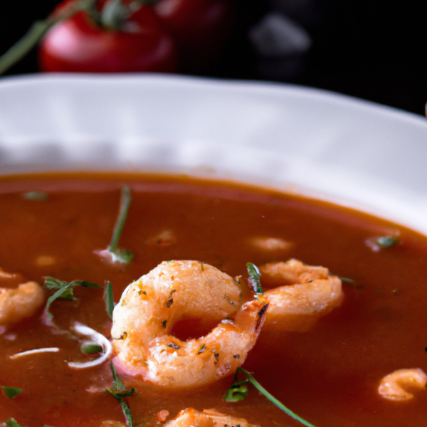 Tomato Soup with Shrimp