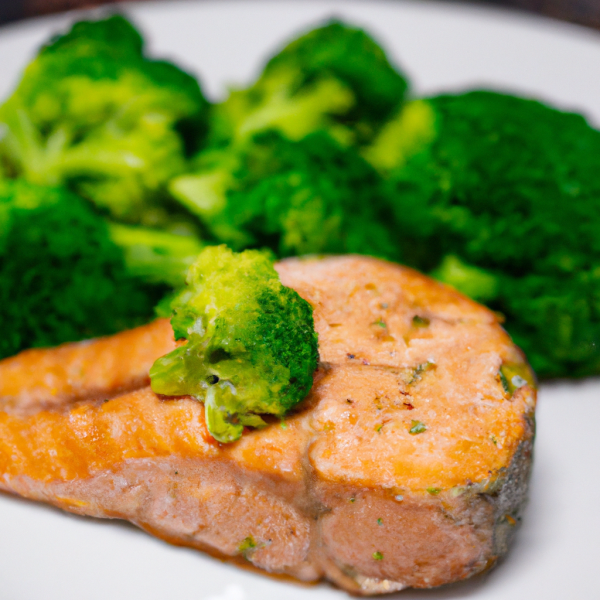 Salmon Steak with Broccoli