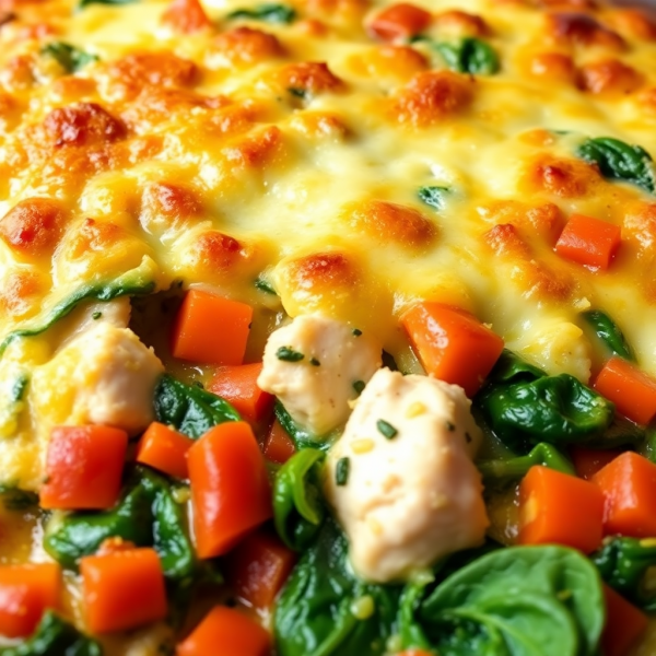 Cheesy Spinach Chicken Bake