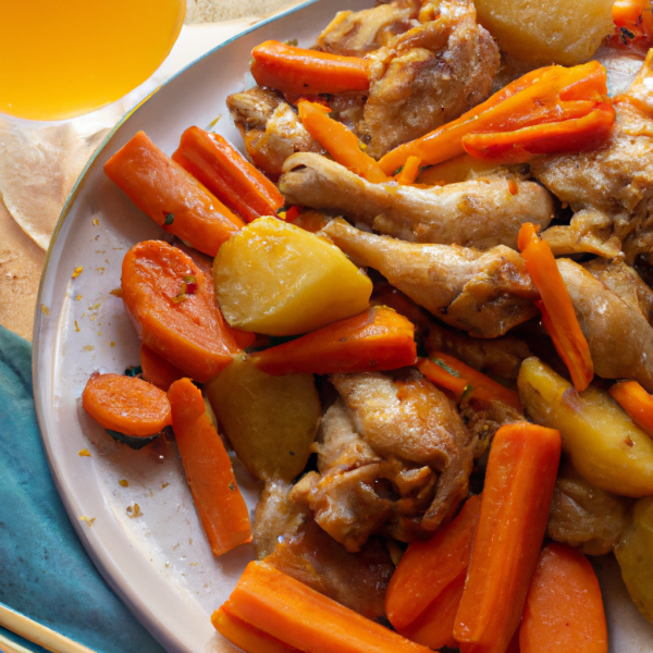 Korean Beer Chicken with Carrots and Potatoes