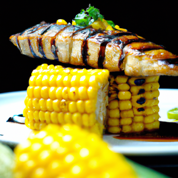 Grilled Mackerel with Soy Corn