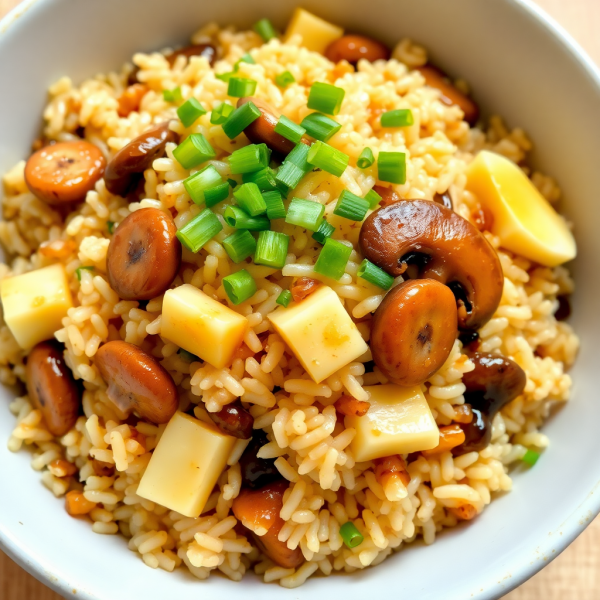 Garlic Mushroom Fried Rice with Egg