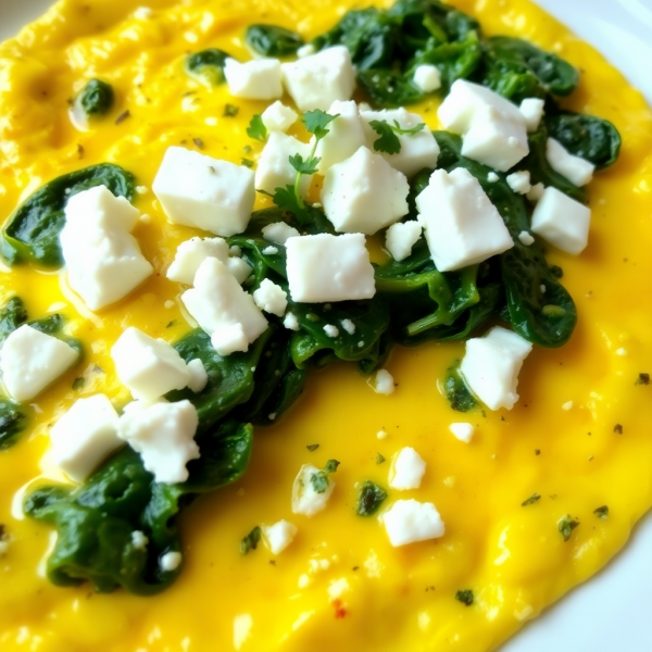 Savory Spinach and Feta Omelette