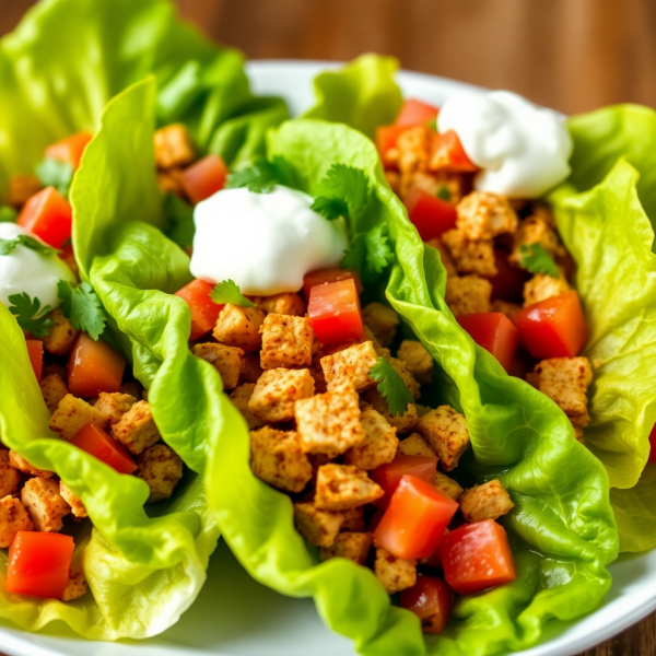 Lettuce Wrap Tacos with Spicy Chicken