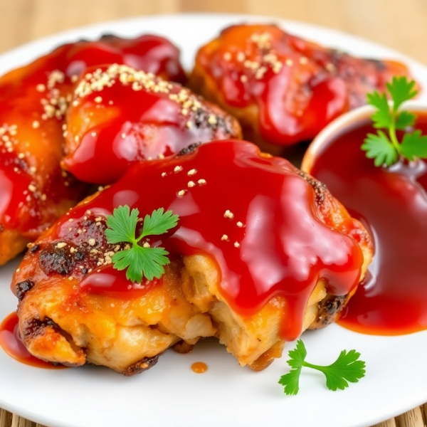 Ketchup Glazed Chicken Thighs