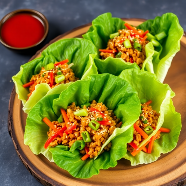 Lettuce Wraps with Spicy Chicken