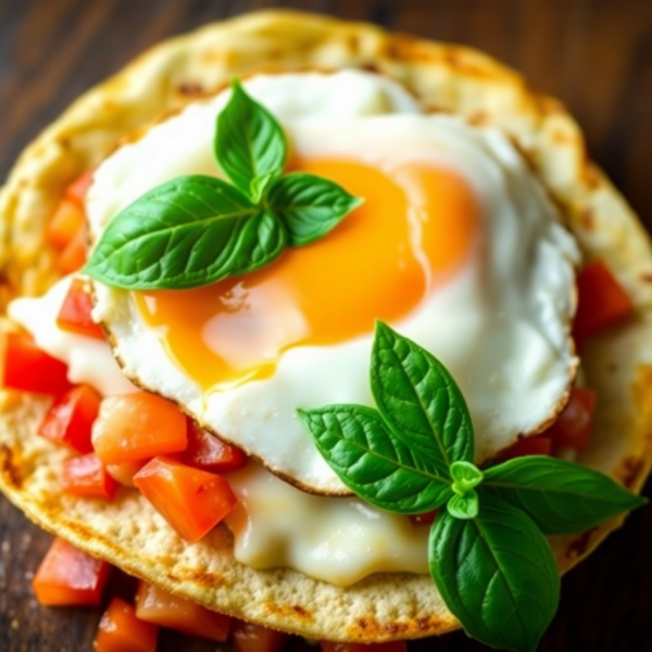 Cheesy Chicken & Tomato Wrap with Egg