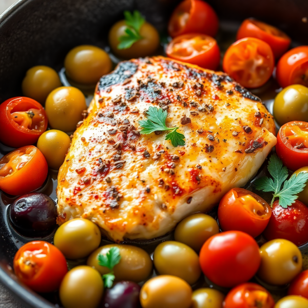 Mediterranean Olive Chicken Skillet