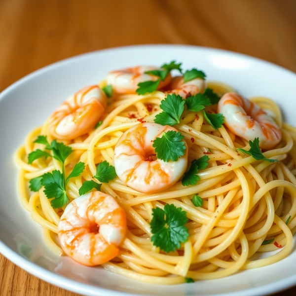 Quick Garlic Butter Shrimp Pasta