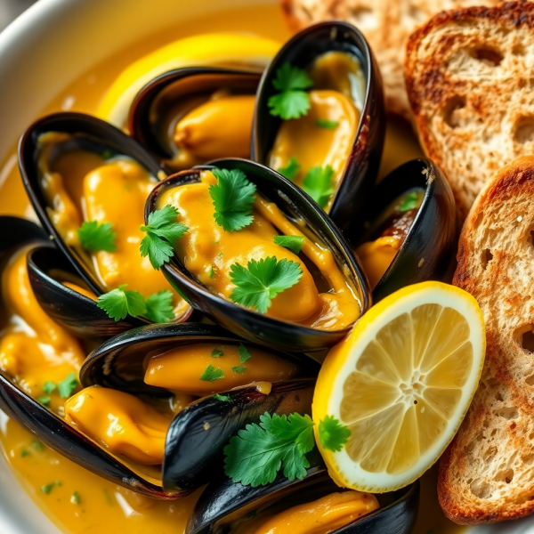 Garlic Butter Mussels with Herbs