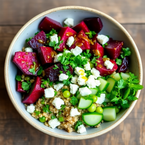 Healthy Russian Beetroot and Buckwheat Salad