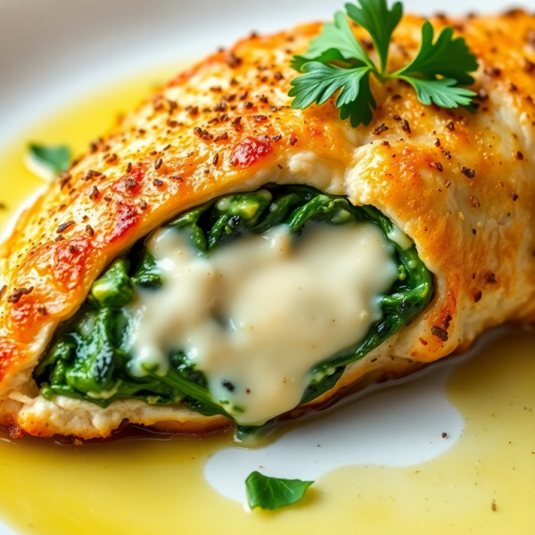 Cheesy Spinach Stuffed Chicken Breast