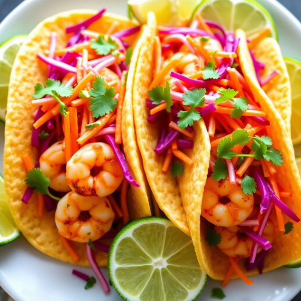 Spicy Garlic Shrimp Tacos