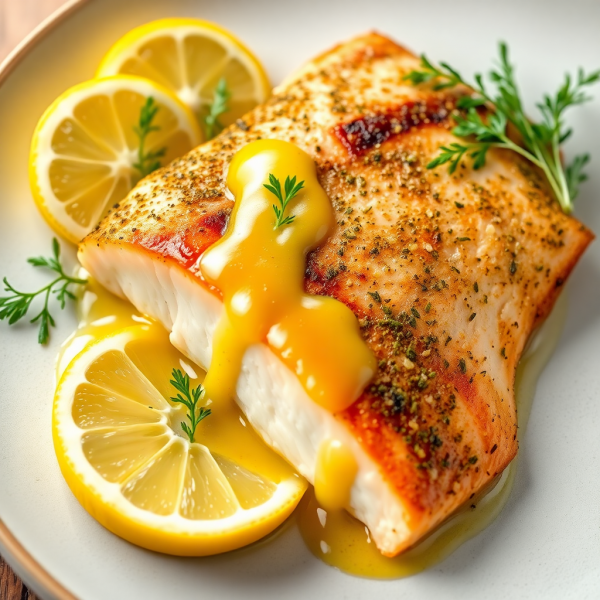 Herb-Crusted Trout with Lemon Butter Sauce