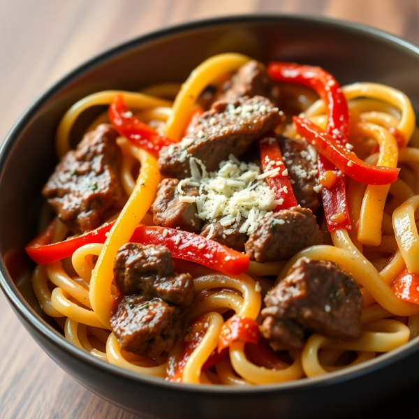 Creamy Beef and Pepper Pasta