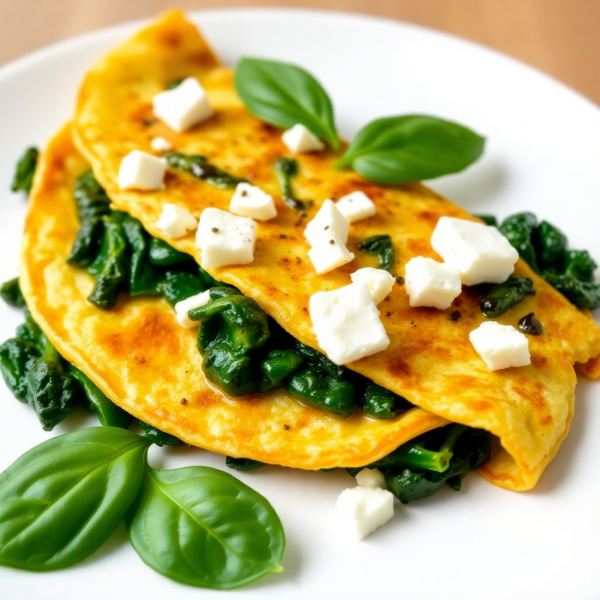 Savory Spinach and Feta Omelette