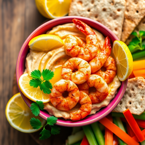 Spicy Shrimp Hummus Bowl