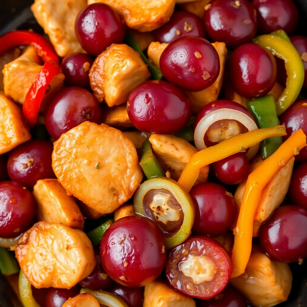 Grape and Chicken Stir-Fry