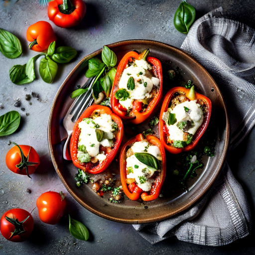 Greek Veggie-Potato Stuffed Peppers