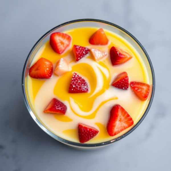 Mango-Strawberry Custard Delight